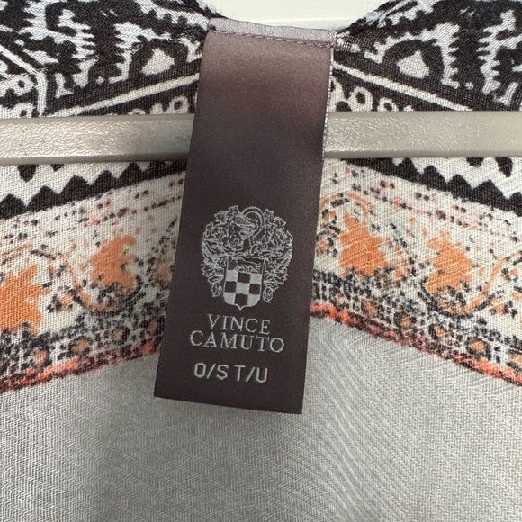 Vince Camuto Black and Orange Patterned Kimono - Picture 2 of 3